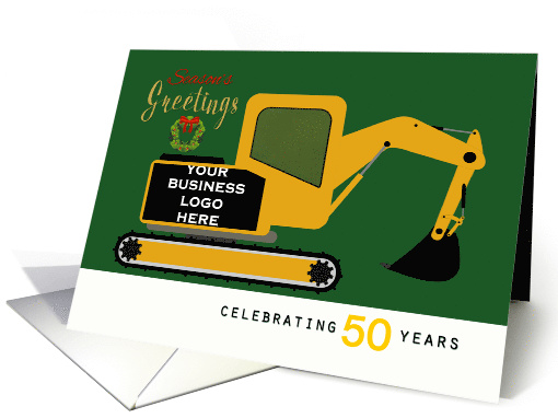 Business Excavator Season's Greetings Custom Anniversary Logo card