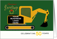 Business Excavator Season’s Greetings Custom Anniversary Logo card