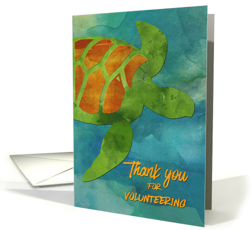 Thank You Volunteer Sea Turtle Marine Life Conservation Efforts card