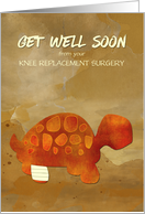 Get Well Soon Knee Replacement with Tortoise Selfie Humor card
