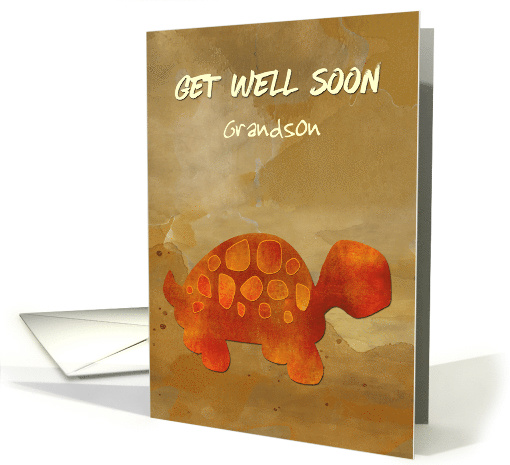 Get Well Soon Grandson Custom Relation with Tortoise Selfie Humor card