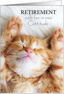 Retirement Congratulations A New Cattitiude Laid Back Ginger Cat card