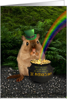Lucky Irish Gerbil St. Patrick’s Day Pot O’ Gold and Rainbow card