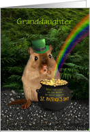 Granddaughter Lucky Irish Gerbil St. Patrick’s Day Pot O’ Gold card