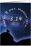 Happy Pi Day 3.14 March Irrational Math Equation Celestial Silhouette card