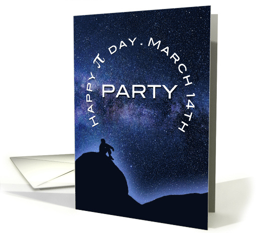 Happy Pi Day 3.14 March Party Invitation Celestial Silhouette card