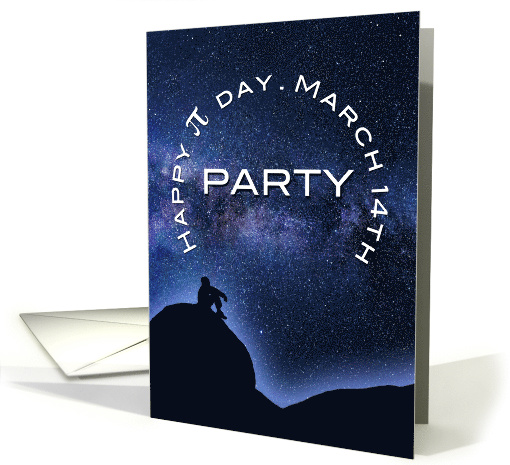 Happy Pi Day 3.14 March Party Invitation Celestial Silhouette card