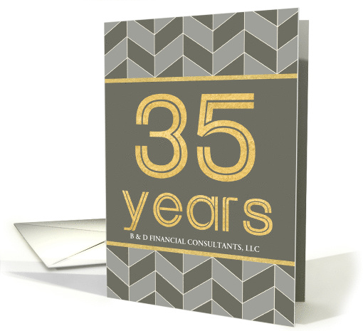 Employee 35th Anniversary Faux Gold on Grey Taupe... (1538050)