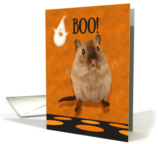 Ghostly Boo Spooked Jumping Gerbil Halloween card (1544058)