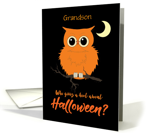 Grandson Halloween Owl Hoot Humor card (1545176)