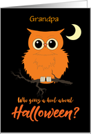 Grandpa Halloween Owl Hoot Humor card