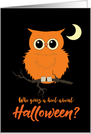Halloween Owl Who Gives a Hoot Humor card