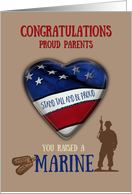 Parents of Marine Graduated from Marine Boot Camp Patriotic card