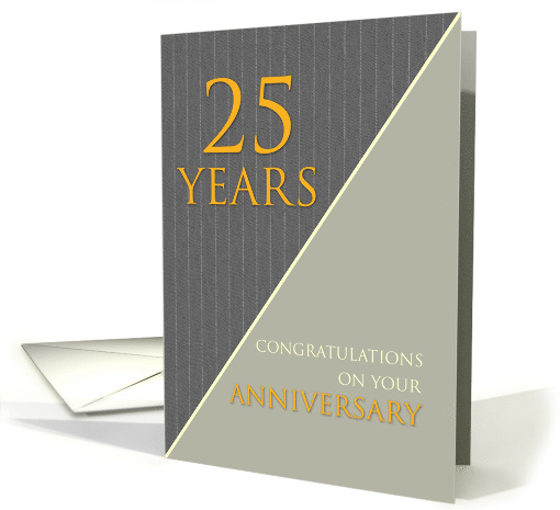 25 Years Employee Anniversary Classic Gray Pinstripe Business card