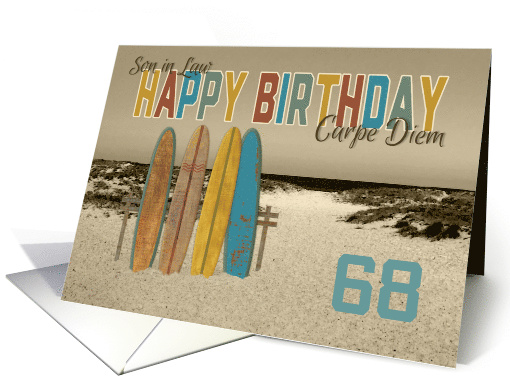 Son in Law Surfing 68th Any Age Birthday Carpe Diem... (1572976)