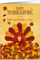 Thanksgiving Sister and Brother in Law Custom Gobble Colorful Turkey card