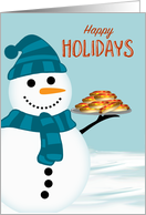 Hot Dogs and Snowman Christmas Meat Processing Sausage Business card