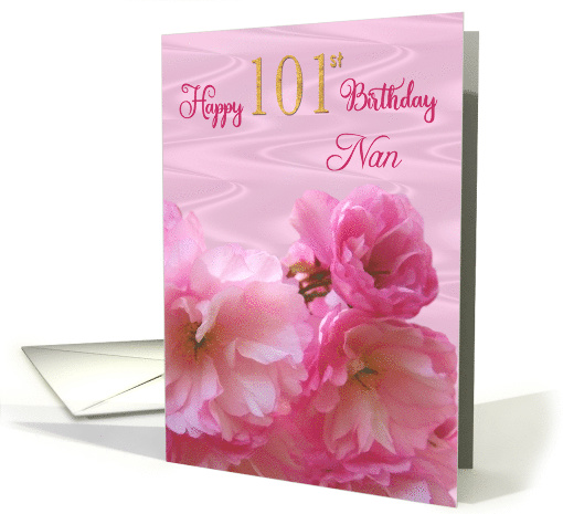 Nan 101st Birthday Pink Cherry Blossoms Feminine Floral card (1575812)