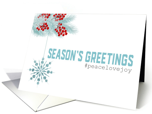 Season's Greetings Hashtag Peace, Love and Joy Snowflake... (1587664)