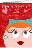 From Babysitter Valentine’s Day Retro Gal with Lipstick Custom card