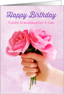 Future Granddaughter in Law Birthday Bunch of Pink Roses Custom card