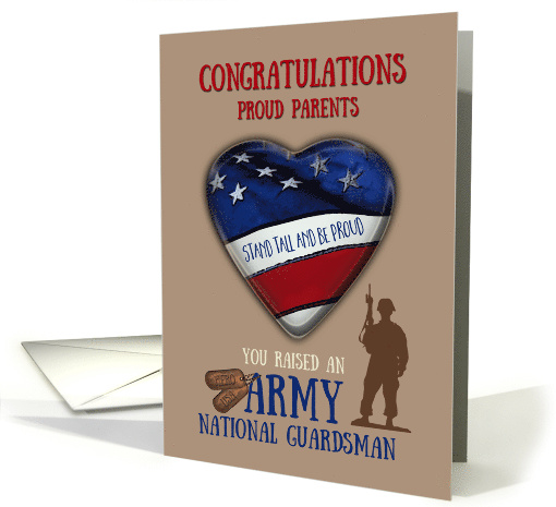Congrats Parents of Army National Guardsman Patriotic Pride card