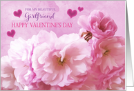 Girlfriend Love Valentine’s Day Pink Cherry Blossom Floral card