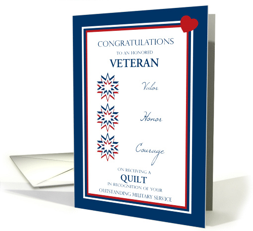 Quilt Service Award Congratulations for Military Veteran... (1668924)
