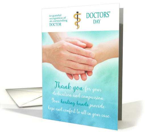 Doctors' Day Recognition Healing Hands Touching Healthcare card