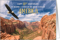 Congratulations 10th Anniversary U S Citizenship Zion Utah Eagle card