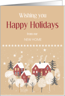 Happy Holidays OUR New Address Country Houses in Snow card