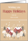 Happy Holidays OUR New Address Country Houses in Snow card