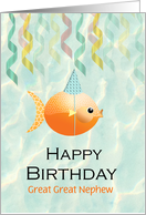 Great Great Nephew Birthday Goldfish and Streamers Customize card