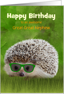 Great Great Nephew Birthday Hedgehog in Sunglasses Customize card