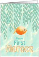 Happy First Norooz Persian New Year Goldfish in Water card