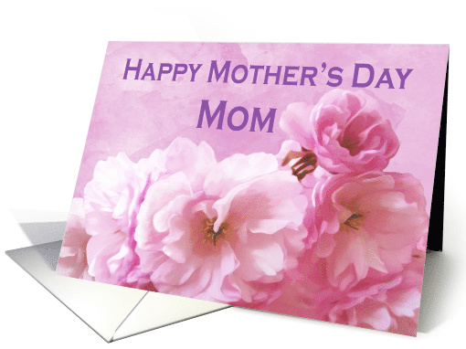 Large Print Mother's Day Card for Mom Pink Cherry Blossoms card