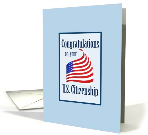 US citizenship American flag Congratulations card (374658)