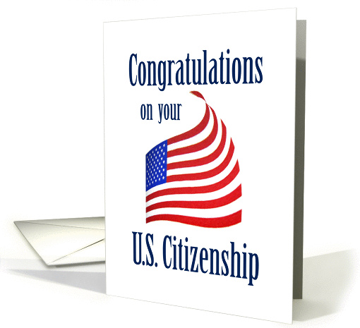 Congratulations on your US Citizenship Flag Graphic Red... (381448)