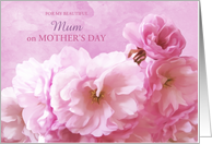 Mum Mother’s Day Soft Feminine Pink Cherry Blossoms UK Custom Text card