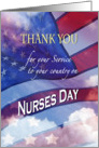 Military Nurses Day Card Patriotic Thank you card