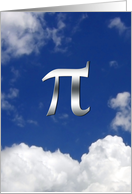 Happy Pi Day March 14th 3.14 Pi in the sky card