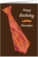 Grandpa Happy Birthday Tie and Mustache Humor card
