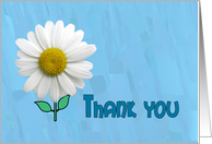 Thank you Card White Daisy on Blue Background card
