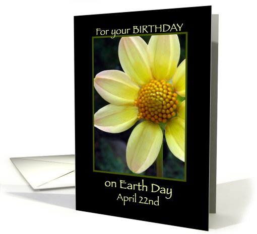 Earth Day Birthday yellow flower card (394158)