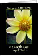 Earth Day Birthday yellow flower card