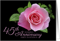 45th Wedding Anniversary Party Invitation Pink Rose Floral card