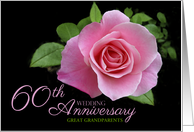 Great Grandparents 60th Wedding Anniversary Pink Rose Floral. card