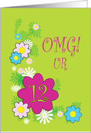 OMG! UR 12 happy 12th birthday card