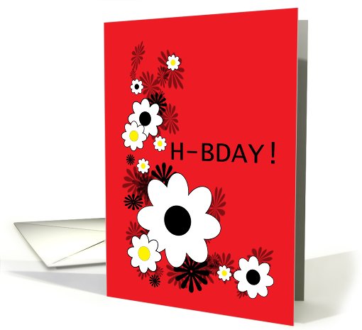 H-BDAY text greetings card red card (416521)
