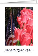 Memorial Day card-american flags and tulips Patriotic card